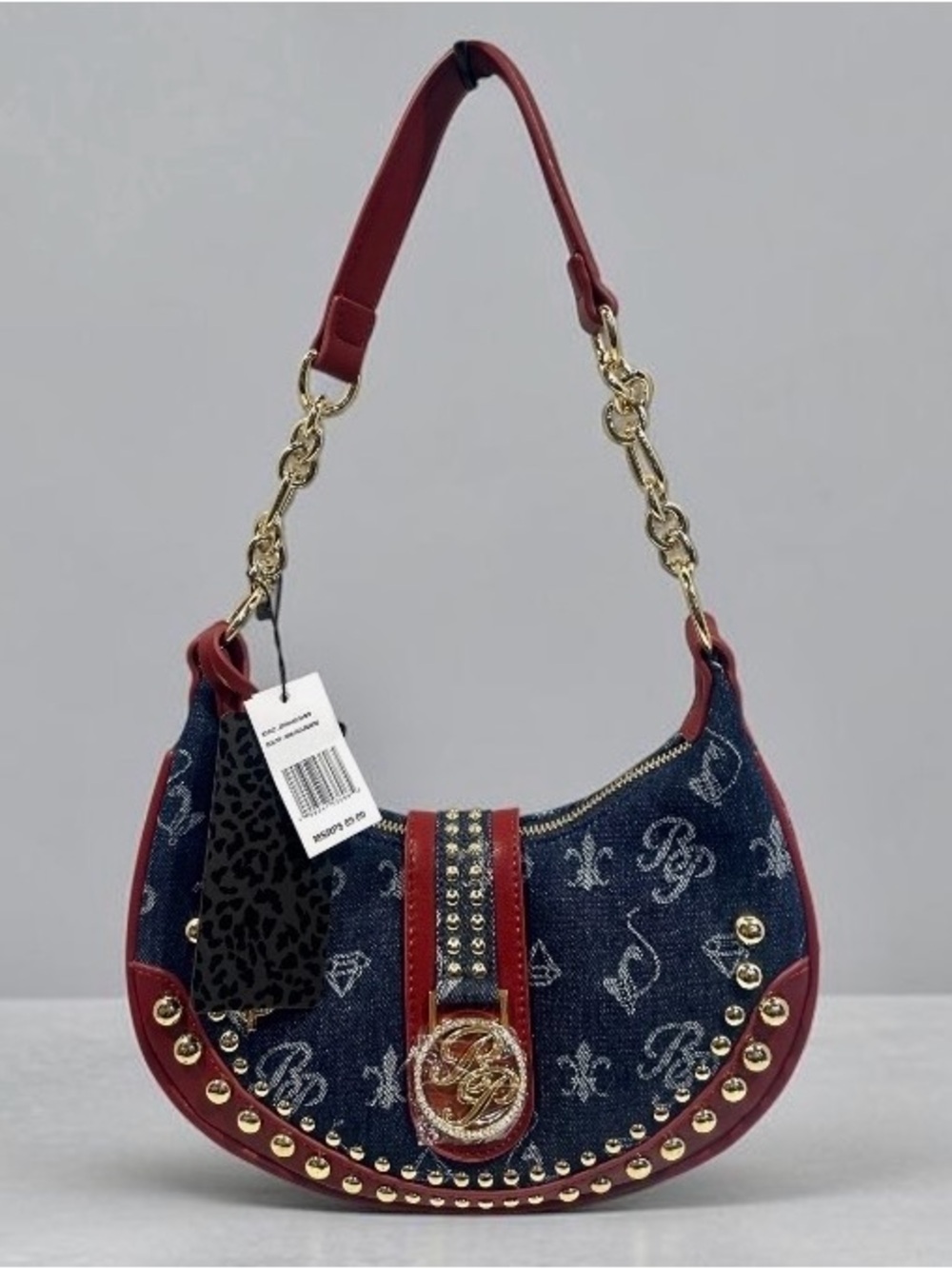 Baby Phat Blue Denim and Red Accent Shoulder Bag